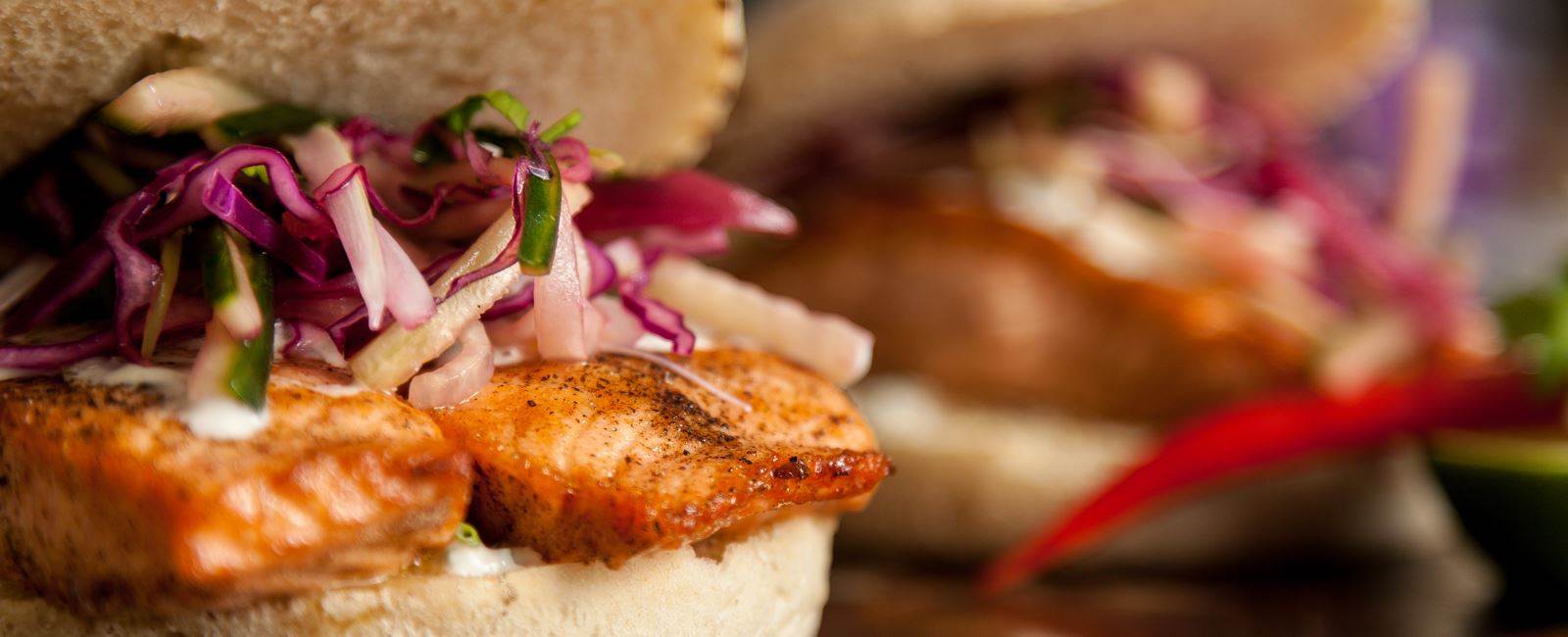 Salmon and Sour Cream Slaw Burger | Americana